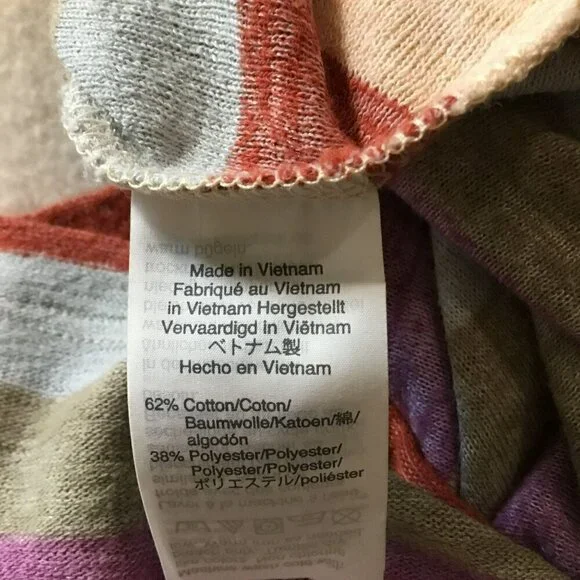 Madewell Striped tee Multicolor Short Sleeve Scoop Neck Women's Sz Medium Cotton - Picture 9 of 10